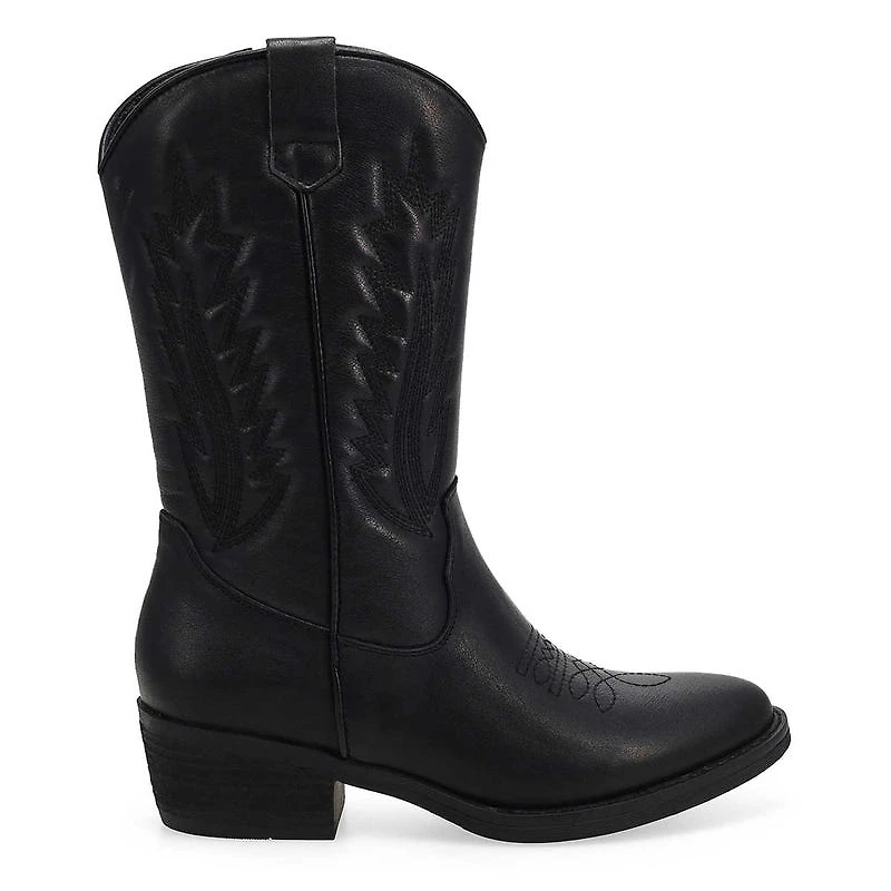 Women's Addison Tall Leather Western Boot - Black