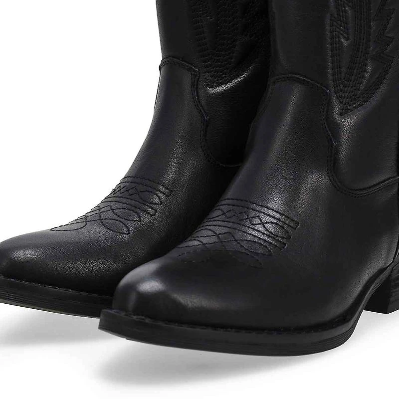 Women's Addison Tall Leather Western Boot - Black
