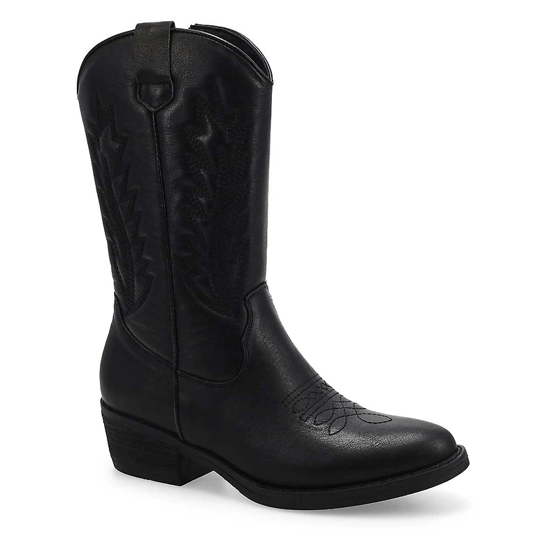 Women's Addison Tall Leather Western Boot - Black