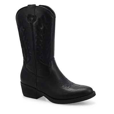Women's  Addison Tall Leather Western Boot - Black