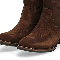 Botte western haute en cuir ADDISON, noir, femmes
