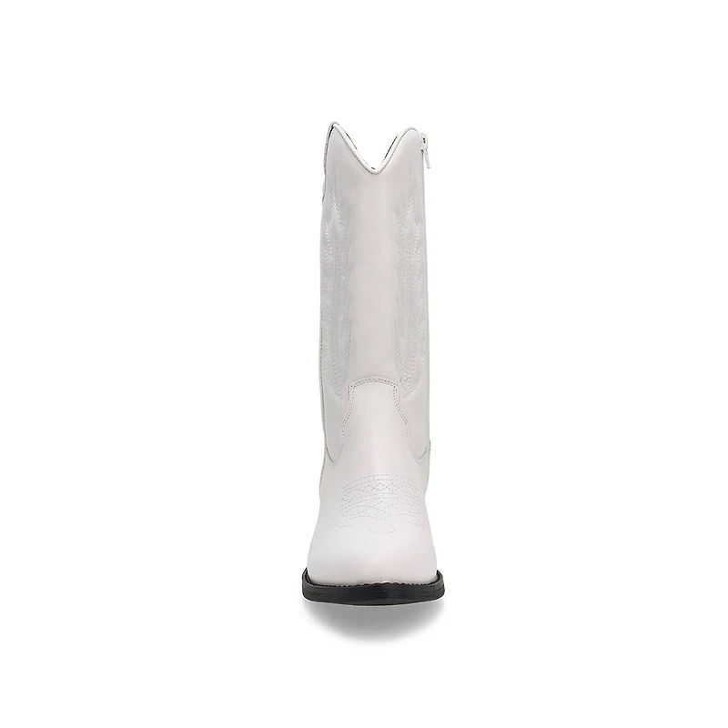 Botte western haute en cuir ADDISON, blanc, femmes