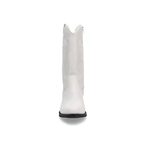 Botte western haute en cuir ADDISON, blanc, femmes