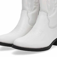 Women's Addison Tall Leather Western Boot - White