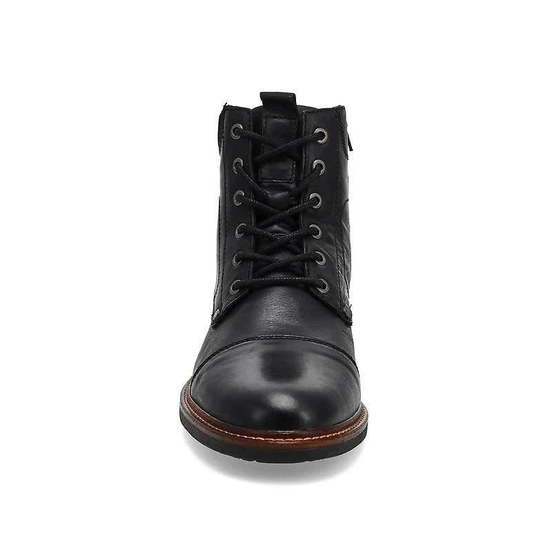Men's Amon Leather Lace Up Ankle Boot - Black