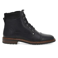Men's Amon Leather Lace Up Ankle Boot - Black