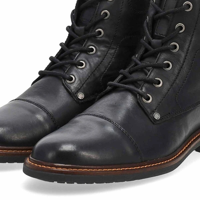 Men's Amon Leather Lace Up Ankle Boot - Black