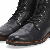 Men's Amon Leather Lace Up Ankle Boot - Black