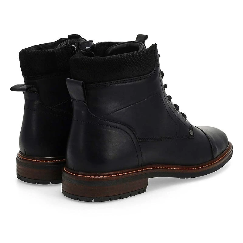 Men's Amon Leather Lace Up Ankle Boot - Black
