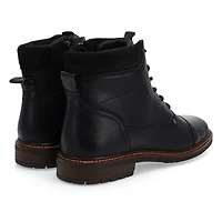 Men's Amon Leather Lace Up Ankle Boot - Black