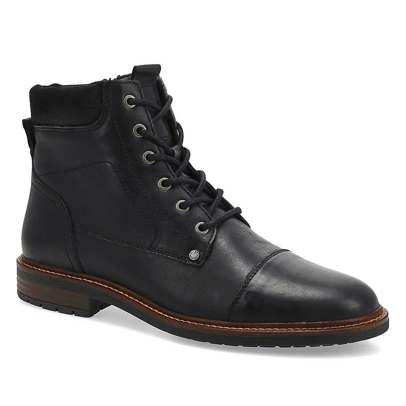 Men's Amon Leather Lace Up Ankle Boot - Black