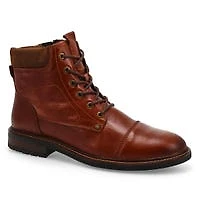 Men's Amon Leather Lace Up Ankle Boot - Black