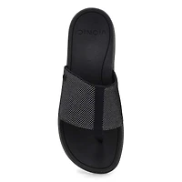 Women's  Aqua Casual Thong Sandal - Black