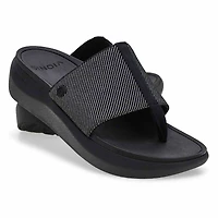 Women's  Aqua Casual Thong Sandal - Black