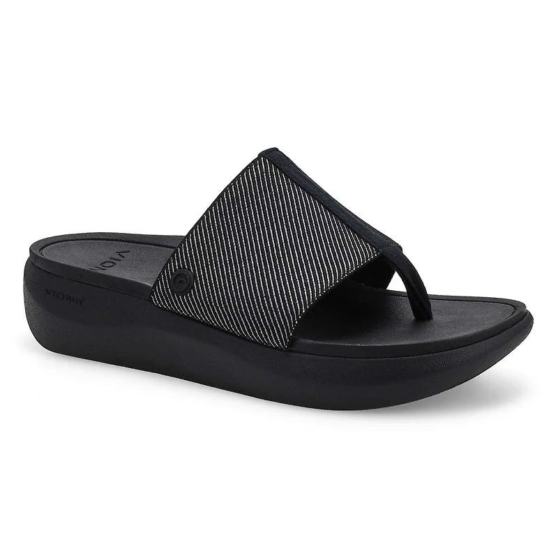 Women's  Aqua Casual Thong Sandal - Black