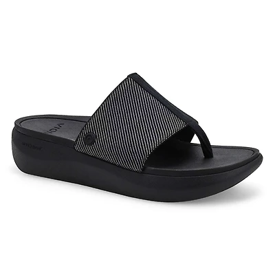 Women's  Aqua Casual Thong Sandal - Black