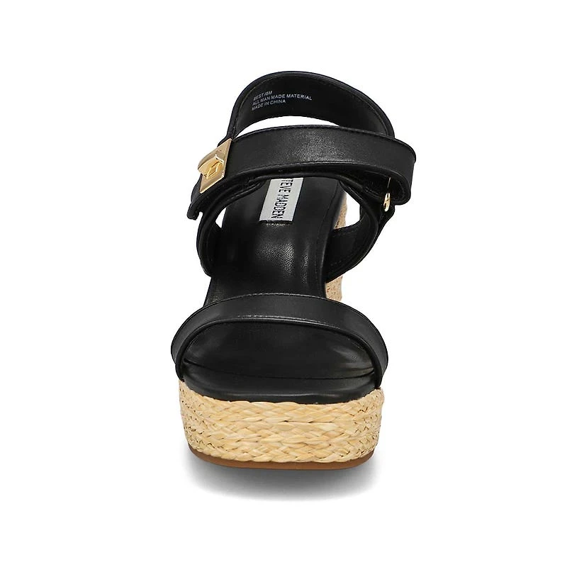 Women's Best Ankle Strap Wedge Sandal - Black