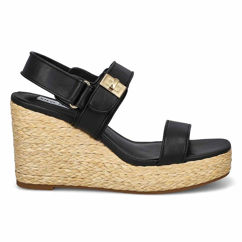 Women's Best Ankle Strap Wedge Sandal - Black