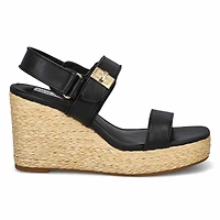 Women's Best Ankle Strap Wedge Sandal - Black