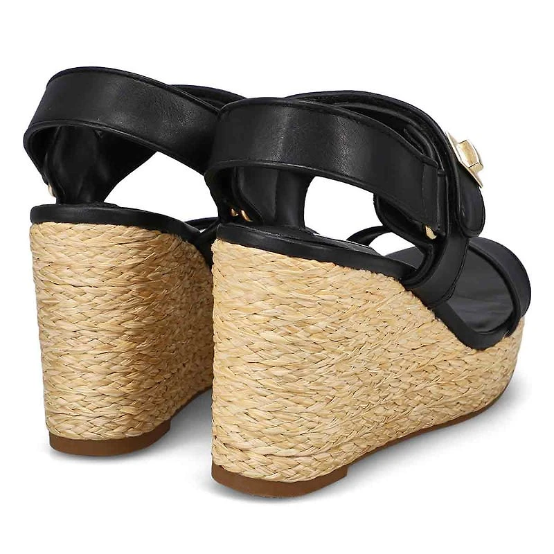 Women's Best Ankle Strap Wedge Sandal - Black