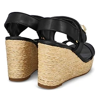 Women's Best Ankle Strap Wedge Sandal - Black