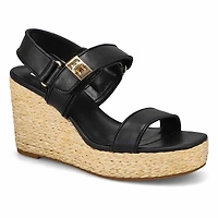Women's Best Ankle Strap Wedge Sandal - Black
