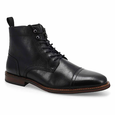 Men's  Captain Leather Lace Up Casual Boot - Black