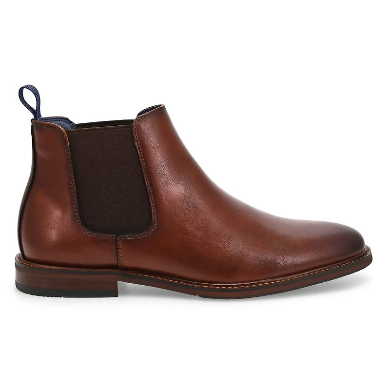 Botte Chelsea Carmine en cuir pour hommes - Noir
