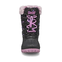 Girls' Charm Pull On Waterproof Winter Boot - Blac