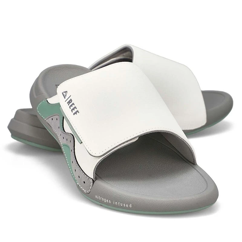 Men's Cruiser Slide Leather Sandal - Grey/Green