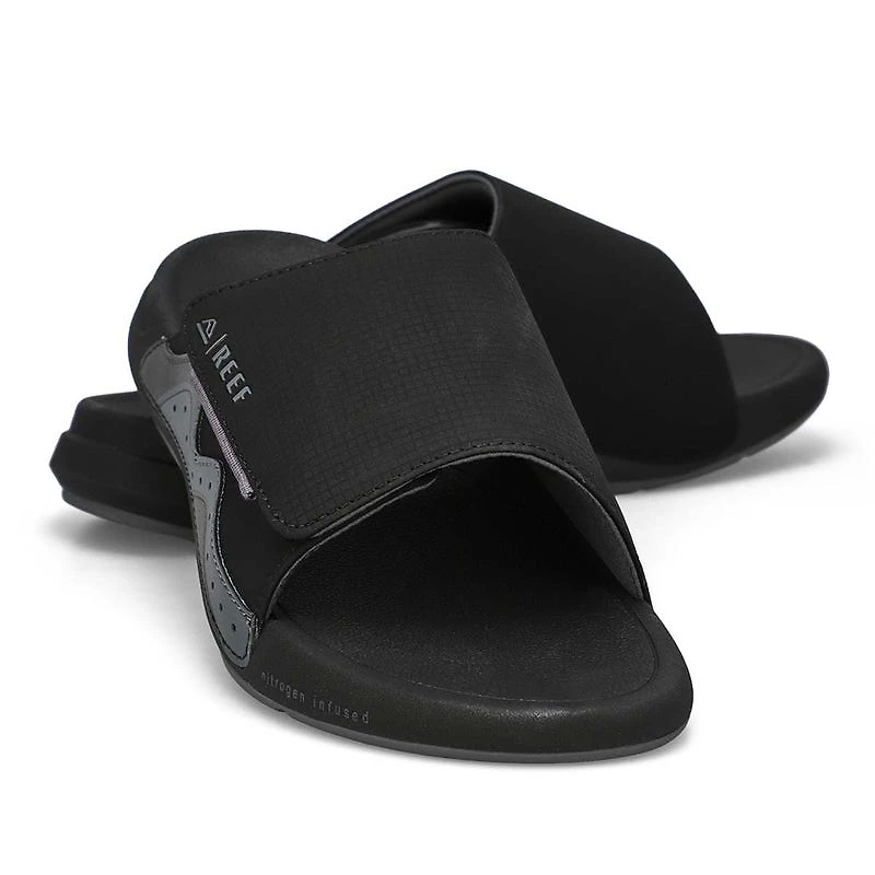 Men's Cruiser Slide Leather Sandal - Grey/Green