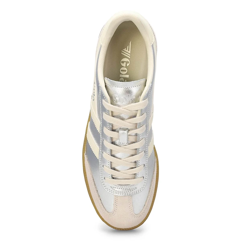 Women's Viper Metallic Lace Up Sneaker - Silver/Of