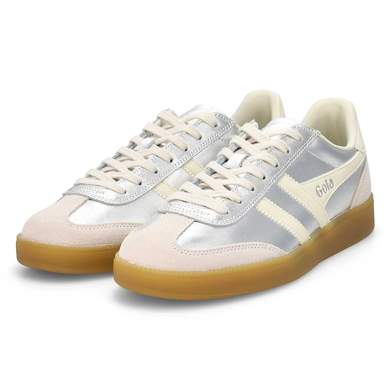 Women's Viper Metallic Lace Up Sneaker - Silver/Of