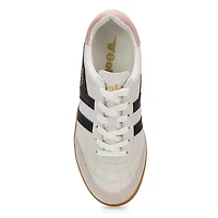 Women's Stadia Leather Lace Up Sneaker - White/Bla