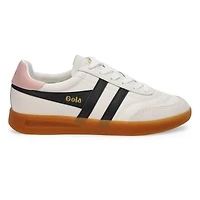 Women's Stadia Leather Lace Up Sneaker - White/Bla