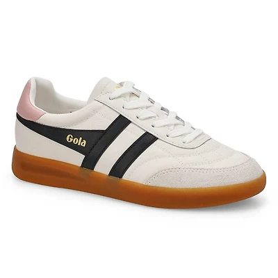Women's Stadia Leather Lace Up Sneaker - White/Bla