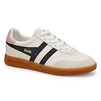Women's Stadia Leather Lace Up Sneaker - White/Bla