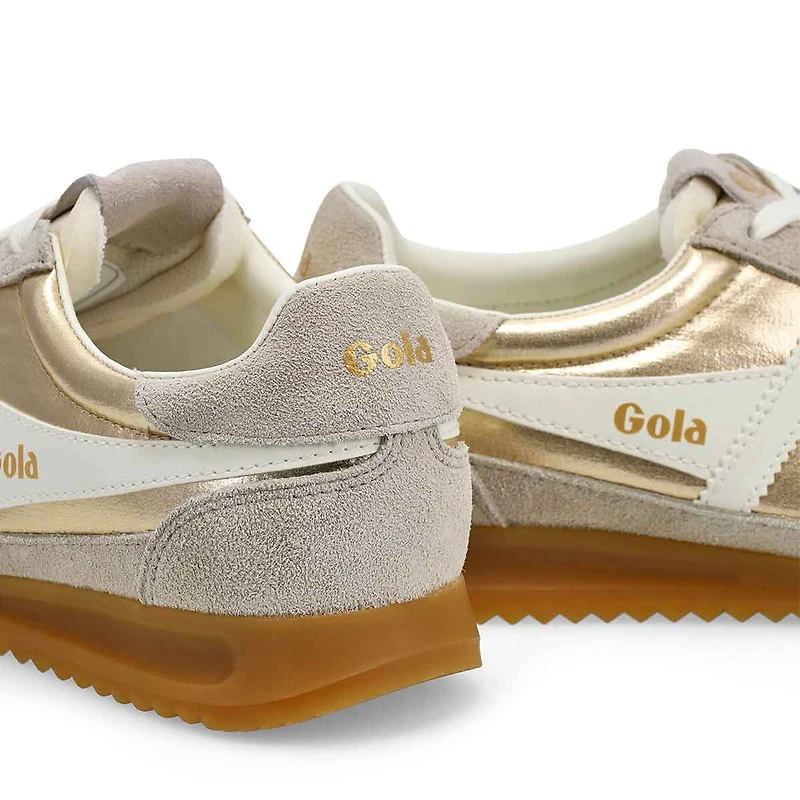 Baskets lacets FIREFLY METALLIC, or/blanc cass,