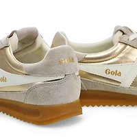 Baskets  lacets FIREFLY METALLIC, or/blanc cass,