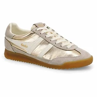 Baskets  lacets FIREFLY METALLIC, or/blanc cass,