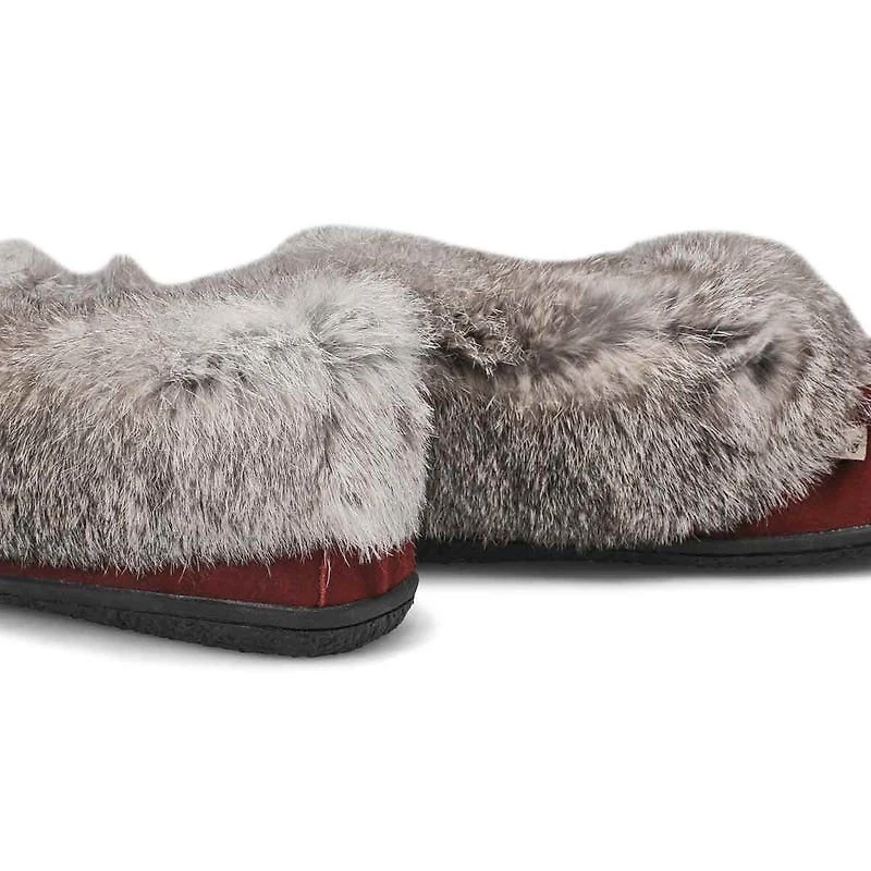 Women's Cute 5 Rabbit Fur SoftMocs - Turqoise
