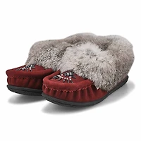 Women's  Cute 5 Rabbit Fur SoftMocs - Turqoise