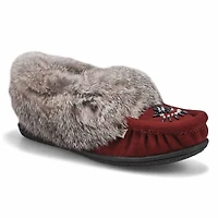 Women's  Cute 5 Rabbit Fur SoftMocs - Turqoise