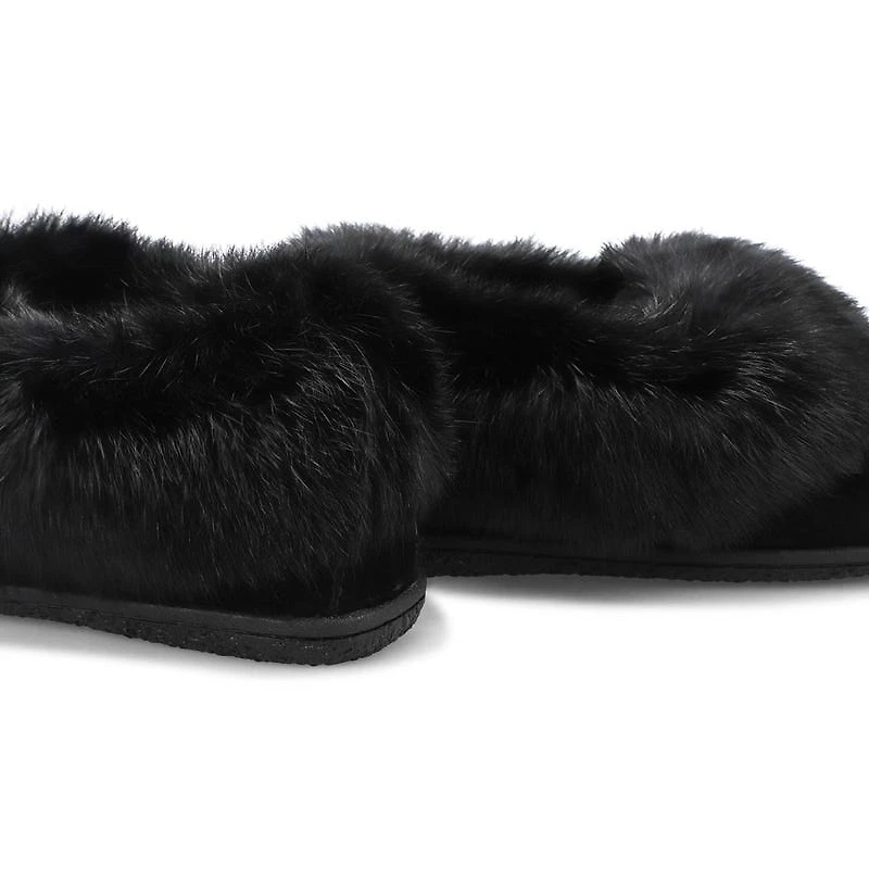 Women's  Cute 5 Rabbit Fur SoftMocs - Turqoise