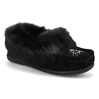 Women's  Cute 5 Rabbit Fur SoftMocs - Turqoise
