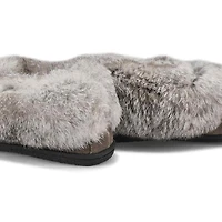 Women's Cute 5 Rabbit Fur SoftMocs - Black/Black
