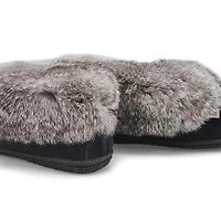 Women's Cute 5 Rabbit Fur SoftMocs - Burgundy