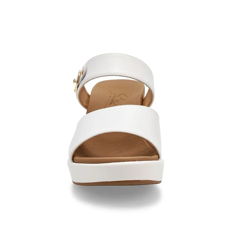 Women's Dana Leather Slide Dress Sandal - White