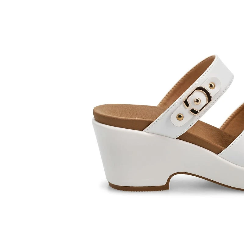 Women's Dana Leather Slide Dress Sandal - White