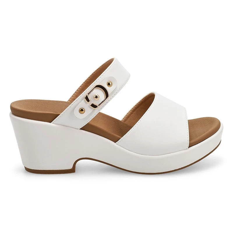 Women's Dana Leather Slide Dress Sandal - White